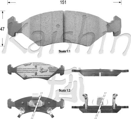 Kaishin FK11051 - Тормозные колодки, дисковые, комплект www.autospares.lv