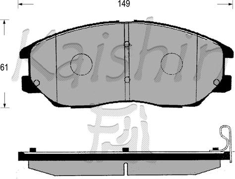 Kaishin FK11173 - Тормозные колодки, дисковые, комплект www.autospares.lv