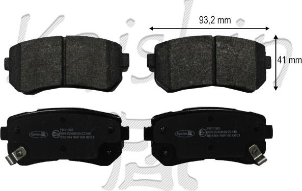 Kaishin FK11385 - Brake Pad Set, disc brake www.autospares.lv