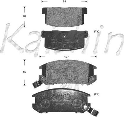 Kaishin FK2099 - Тормозные колодки, дисковые, комплект www.autospares.lv