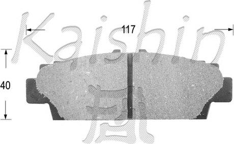 Kaishin FK2089 - Brake Pad Set, disc brake www.autospares.lv