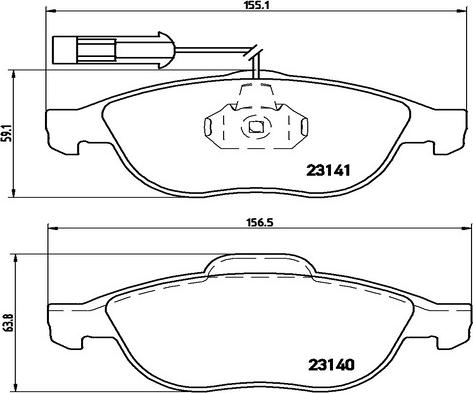 Kaishin FK20308 - Тормозные колодки, дисковые, комплект www.autospares.lv