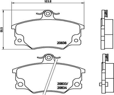 Kaishin FK20244 - Тормозные колодки, дисковые, комплект www.autospares.lv