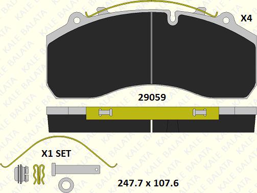 KALE 29059 320 14 - Bremžu uzliku kompl., Disku bremzes www.autospares.lv