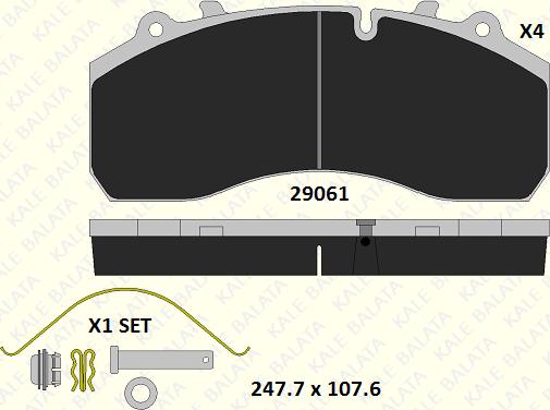 KALE 29061 300 14 - Bremžu uzliku kompl., Disku bremzes www.autospares.lv