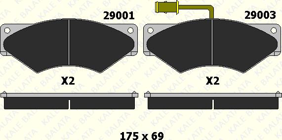 KALE 29001 200 05 - Brake Pad Set, disc brake www.autospares.lv