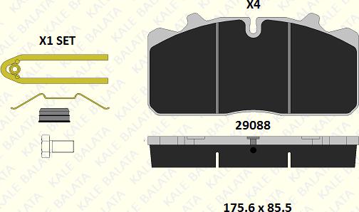 KALE 29088 260 14 - Brake Pad Set, disc brake www.autospares.lv