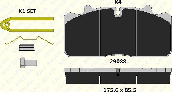 KALE 29088 260 34 - Brake Pad Set, disc brake www.autospares.lv