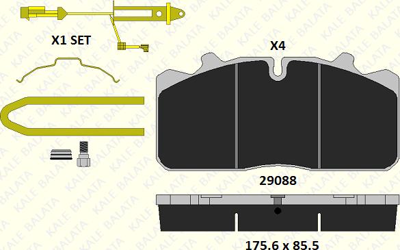 KALE 29088 260 24 - Brake Pad Set, disc brake www.autospares.lv