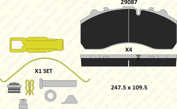 KALE 29087 300 54 - Bremžu uzliku kompl., Disku bremzes www.autospares.lv