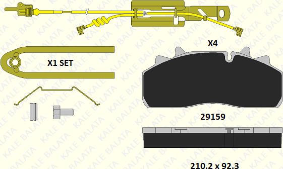 KALE 29159 301 24 - Bremžu uzliku kompl., Disku bremzes www.autospares.lv