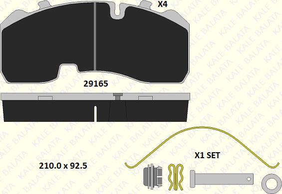 KALE 29165 300 14 - Brake Pad Set, disc brake www.autospares.lv