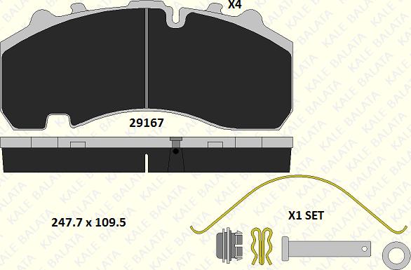 KALE 29167 300 14 - Bremžu uzliku kompl., Disku bremzes www.autospares.lv