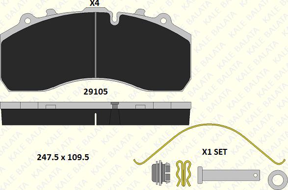 KALE 29105 300 14 - Bremžu uzliku kompl., Disku bremzes www.autospares.lv