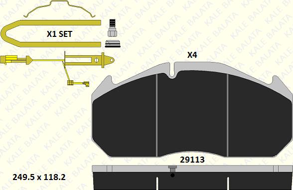 KALE 29113 282 24 - Bremžu uzliku kompl., Disku bremzes www.autospares.lv