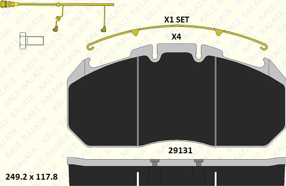 KALE 29131 302 24 - Bremžu uzliku kompl., Disku bremzes www.autospares.lv