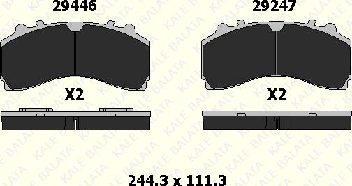 KALE 29246 298 15 - Тормозные колодки, дисковые, комплект www.autospares.lv