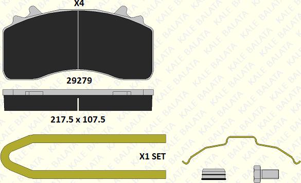 KALE 29279 308 14 - Bremžu uzliku kompl., Disku bremzes www.autospares.lv