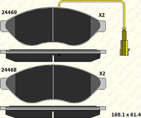 KALE 24469 190 05 - Bremžu uzliku kompl., Disku bremzes autospares.lv