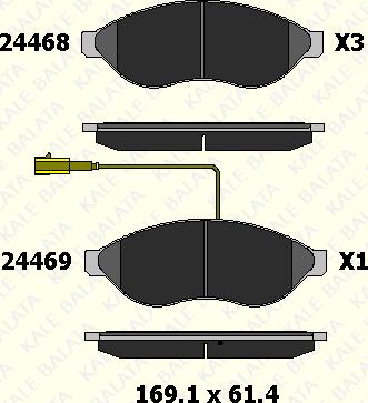 KALE 24468 190 15 - Bremžu uzliku kompl., Disku bremzes autospares.lv