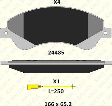 KALE 24485 188 04 - Bremžu uzliku kompl., Disku bremzes www.autospares.lv