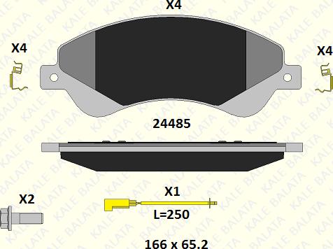 KALE 24485 188 14 - Bremžu uzliku kompl., Disku bremzes www.autospares.lv