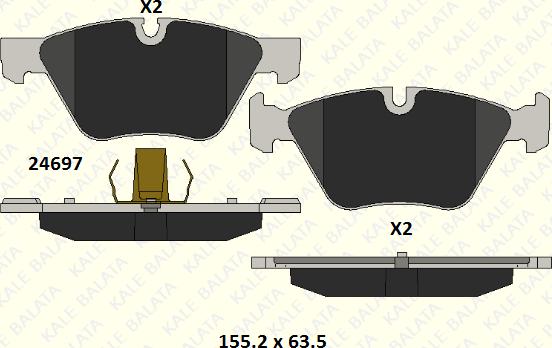 KALE 24697 193 05 - Bremžu uzliku kompl., Disku bremzes autospares.lv