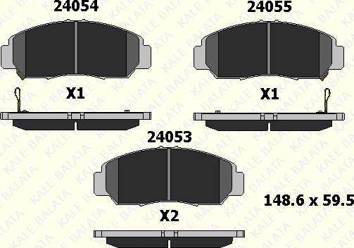 KALE 24053 170 05 - Brake Pad Set, disc brake www.autospares.lv