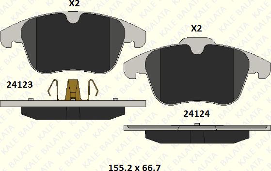 KALE 24123 203 05 - Тормозные колодки, дисковые, комплект www.autospares.lv