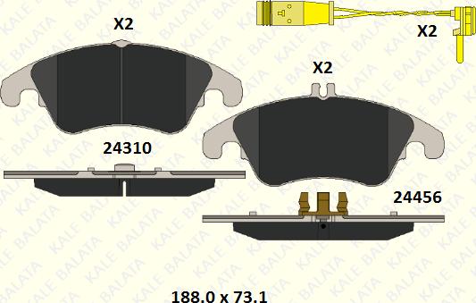 KALE 24310 194 25 - Bremžu uzliku kompl., Disku bremzes autospares.lv