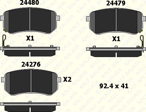 KALE 24276 148 05 - Тормозные колодки, дисковые, комплект www.autospares.lv