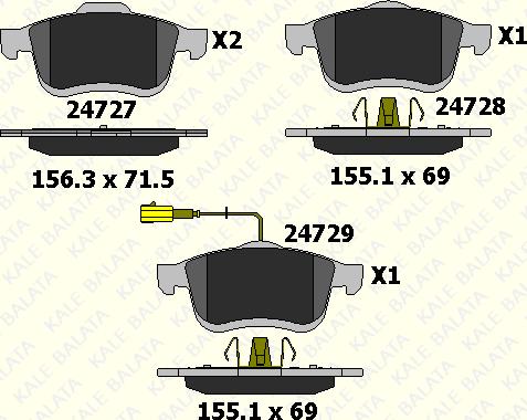 KALE 24727 200 05 - Bremžu uzliku kompl., Disku bremzes autospares.lv