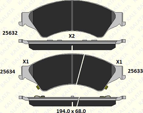 KALE 25632 164 05 - Bremžu uzliku kompl., Disku bremzes autospares.lv