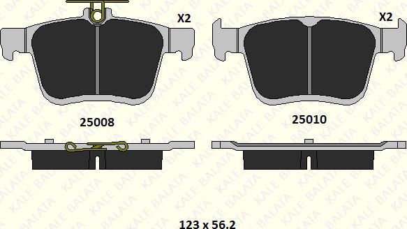 KALE 25008 164 05 - Тормозные колодки, дисковые, комплект www.autospares.lv