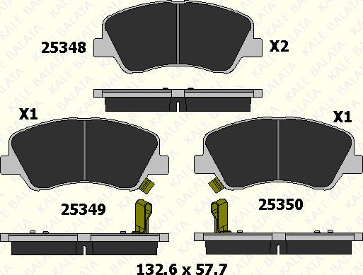 KALE 25348 175 05 - Тормозные колодки, дисковые, комплект www.autospares.lv