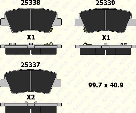 KALE 25337 157 05 - Тормозные колодки, дисковые, комплект www.autospares.lv