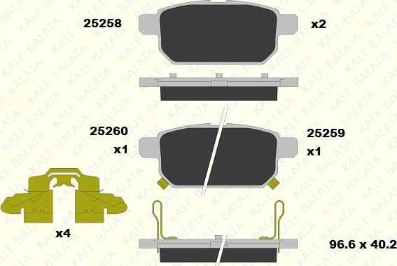 KALE 25258 143 15 - Bremžu uzliku kompl., Disku bremzes autospares.lv