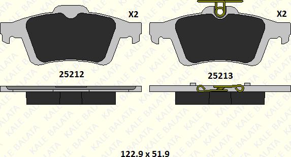 KALE 25212 161 05 - Bremžu uzliku kompl., Disku bremzes autospares.lv