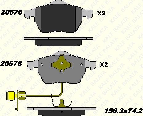 KALE 20676 196 05 - Тормозные колодки, дисковые, комплект www.autospares.lv