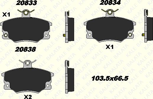 KALE 20833 171 25 - Тормозные колодки, дисковые, комплект www.autospares.lv