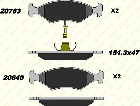 KALE 20783 180 05 - Bremžu uzliku kompl., Disku bremzes www.autospares.lv