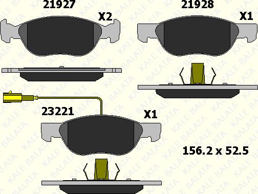 KALE 21927 179 25 - Bremžu uzliku kompl., Disku bremzes autospares.lv