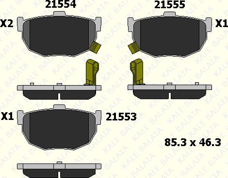 KALE 21553 140 05 - Brake Pad Set, disc brake www.autospares.lv