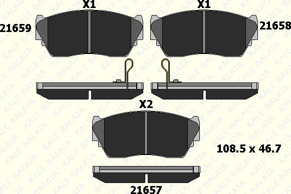 KALE 21657 165 05 - Bremžu uzliku kompl., Disku bremzes www.autospares.lv