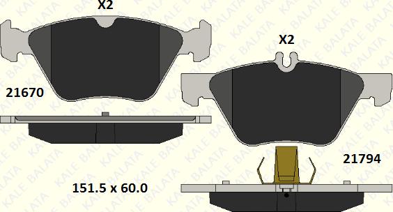 KALE 21670 203 05 - Bremžu uzliku kompl., Disku bremzes www.autospares.lv