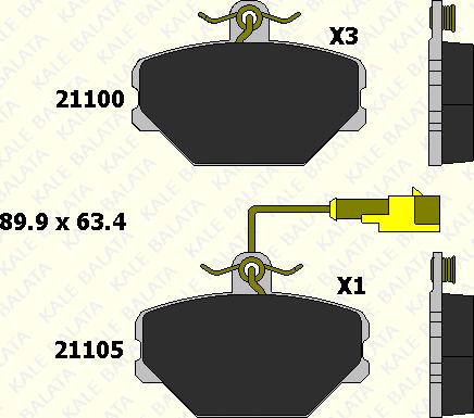 KALE 21100 170 25 - Тормозные колодки, дисковые, комплект www.autospares.lv