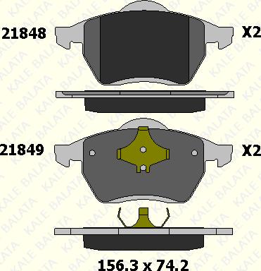 KALE 21848 197 05 - Brake Pad Set, disc brake www.autospares.lv