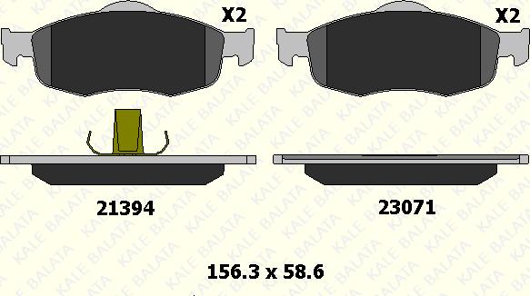 KALE 21394 185 05 - Bremžu uzliku kompl., Disku bremzes www.autospares.lv