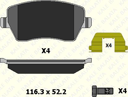 KALE 23973 174 14 - Тормозные колодки, дисковые, комплект www.autospares.lv