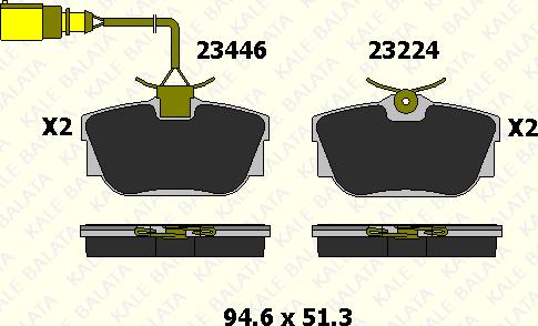 KALE 23446 165 25 - Bremžu uzliku kompl., Disku bremzes autospares.lv